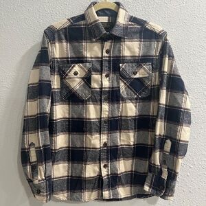 Jachs Heritage Flannel Mens Medium Shirt Blue White Red Plaid Heavyweight